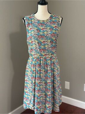 Matilda Jane Multicolor Floral Midi Dress in Teal, Yellow, Pink